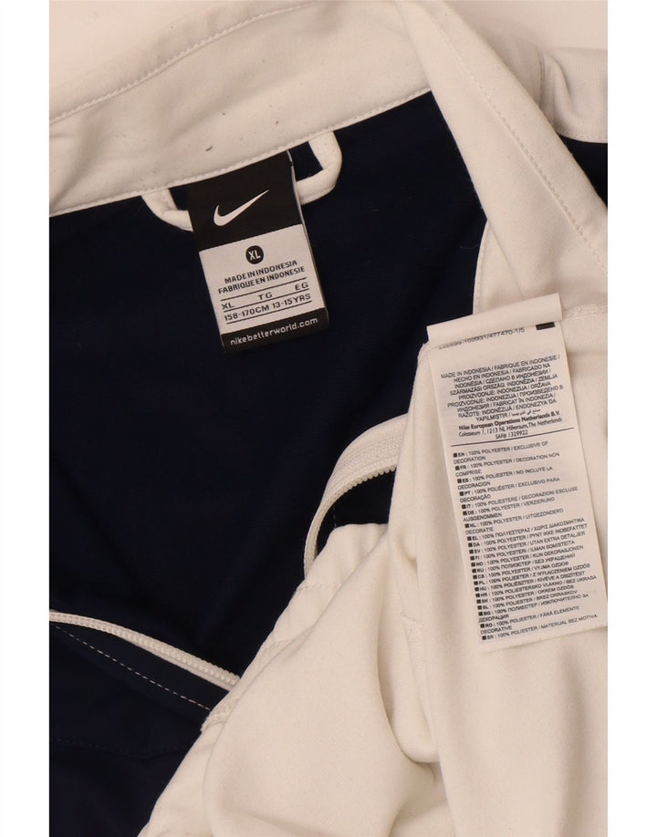Chłopięca kurtka dresowa Nike 13-14 lat XL, biały poliester z blokami kolorów