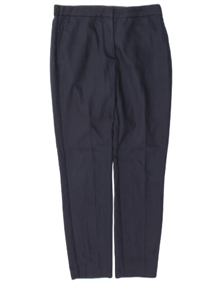 Spodnie damskie Zara Slim Chino, małe, W26 L27, granatowe, poliestrowe