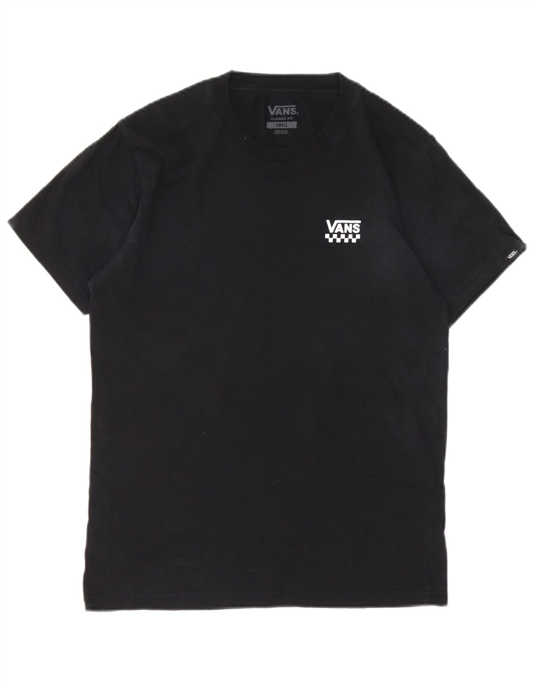 Męski T-shirt Vans o klasycznym kroju, mały, czarny, bawełniany