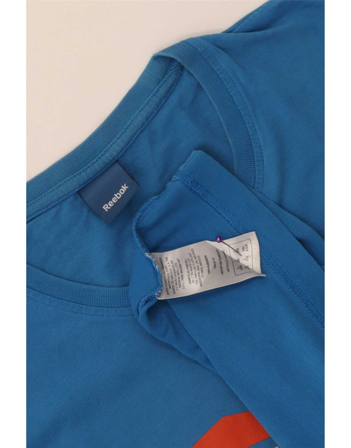 Męska koszulka Reebok z grafiką, duża, niebieska, bawełniana