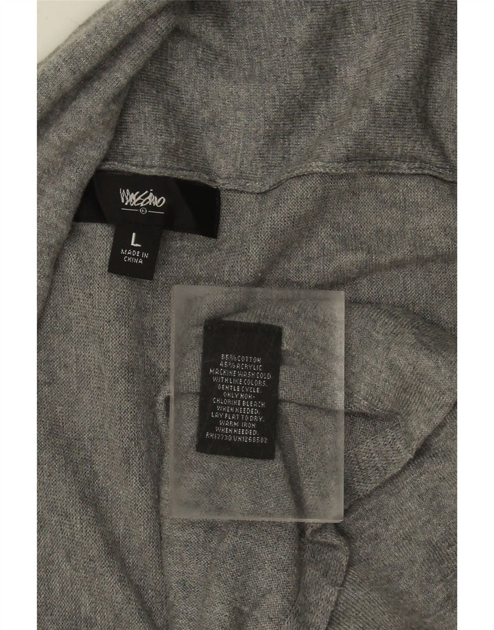 MOSSIMO Womens Poncho Asymmetric Cardigan Sweater UK 12 Medium Grey Cotton Vintage Mossimo and Second-Hand Mossimo from Messina Hembry 