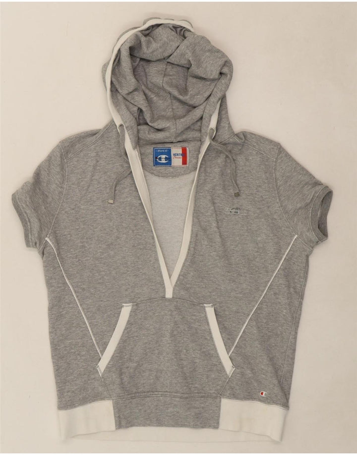 CHAMPION Womens Heritage Classics Hoodie Jumper UK 14 Large Grey Vintage Champion and Second-Hand Champion from Messina Hembry 