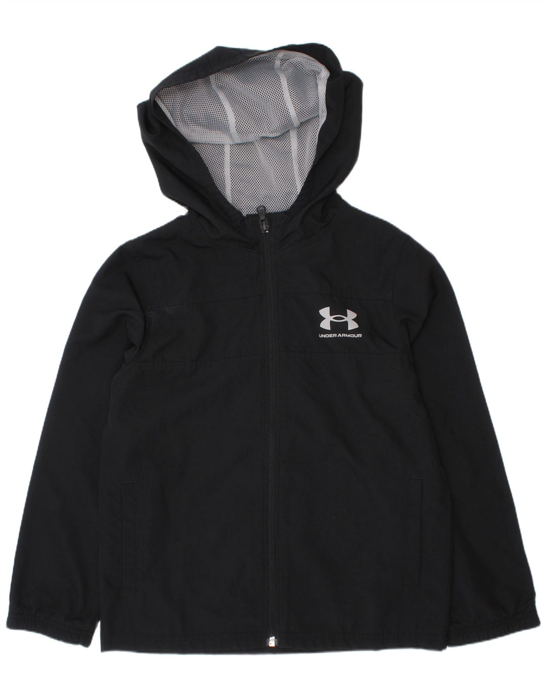 Chłopięca kurtka przeciwdeszczowa z kapturem Under Armour 7-8 lat, mała czarna
