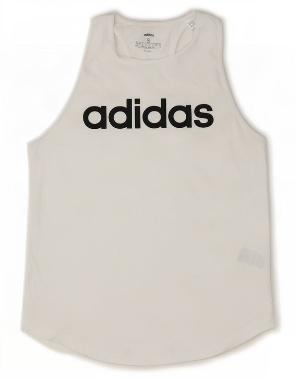 Damska kamizelka graficzna Adidas Top UK 8/10 Mała biała bawełna