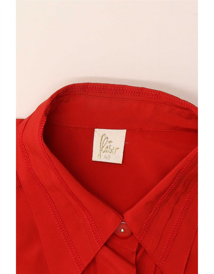 Bluzka koszulowa damska vintage IT 48 XL czerwona poliester