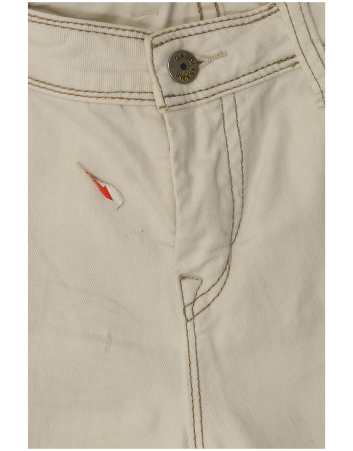 Damskie spodenki jeansowe Gaudi W28 Średnie złamane białe bawełniane
