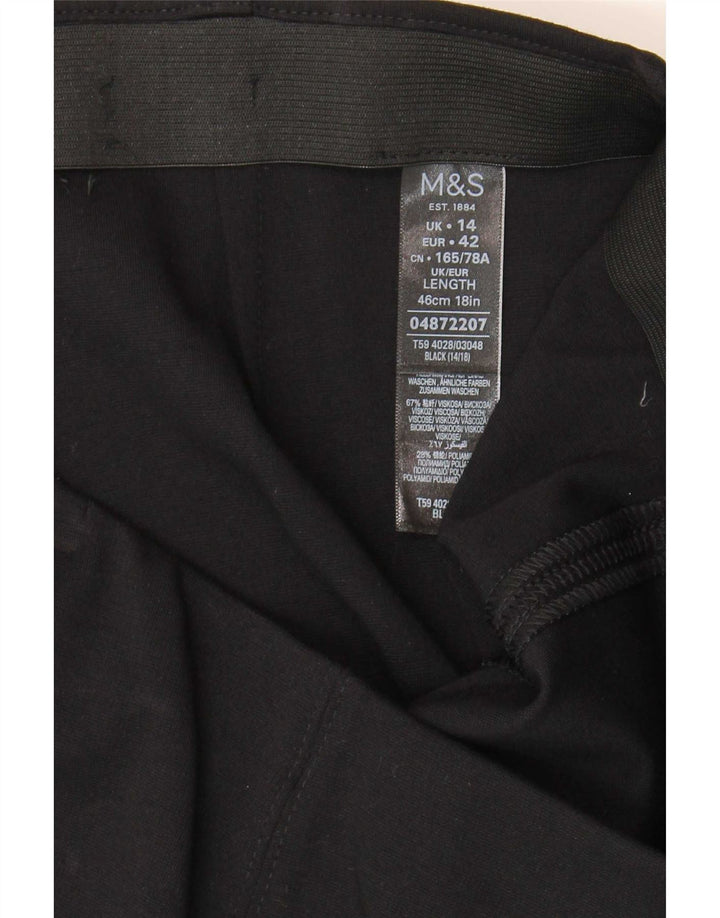 Marks & Spencer Damska spódnica mini UK 14 Large W32 Czarna wiskoza