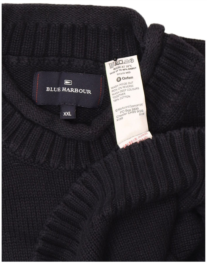 Marks & Spencer Męski sweter z golfem w kolorze niebieskim, 2XL, granatowy