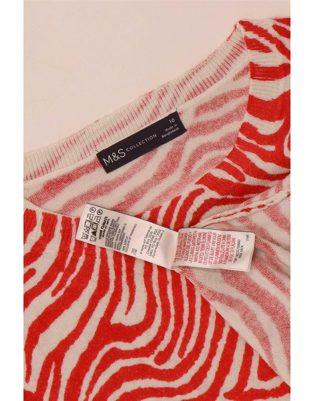 Marks & Spencer Damski sweter z okrągłym dekoltem, UK 10, mały, czerwony