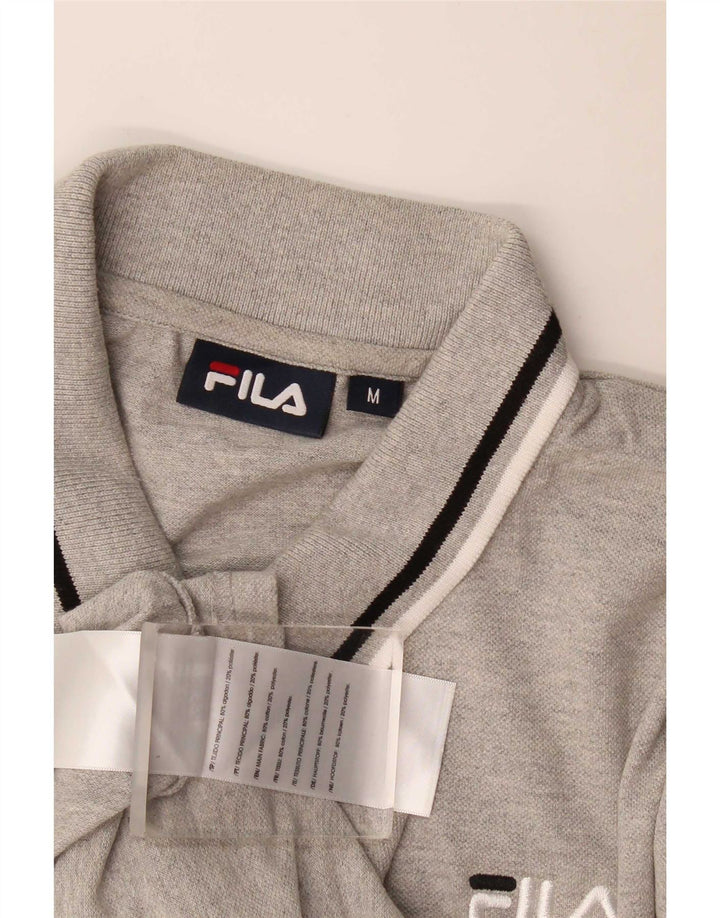 Męska koszulka polo Fila, bawełniana w średnie szare paski