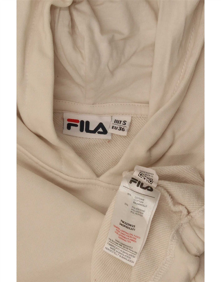 Damski sweter z kapturem Fila Oversize EU 36, mały, biały, z blokami kolorów