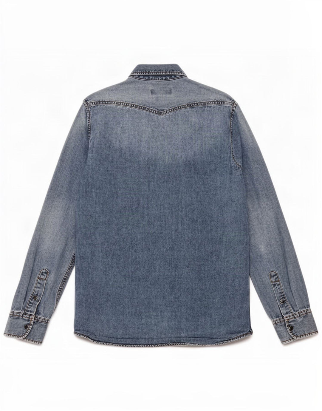 Męska koszula dżinsowa Mustang Slim Fit, średnioniebieska, bawełniana
