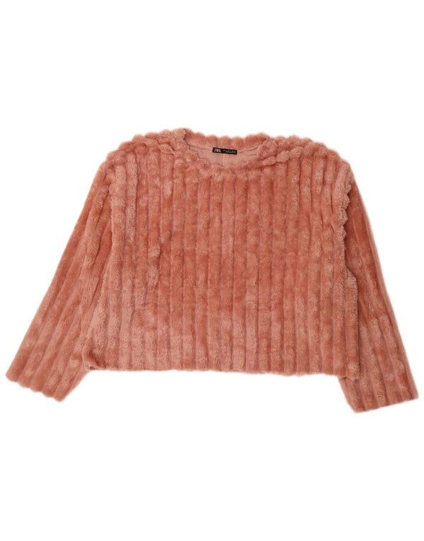Damski sweter polarowy o luźnym kroju Zara UK 16, duży, różowy