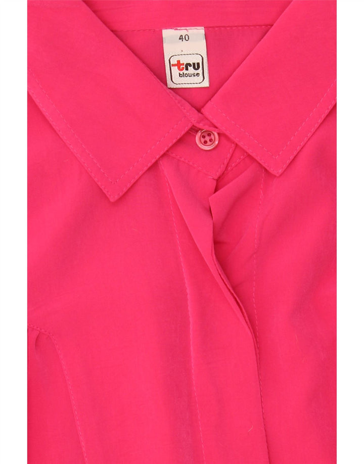 TRU Womens Shirt Blouse IT 40 Small Pink Polyester Vintage Tru and Second-Hand Tru from Messina Hembry 
