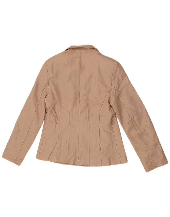 Kurtka skórzana damska Lakeland UK 12, średnia beżowa skóra