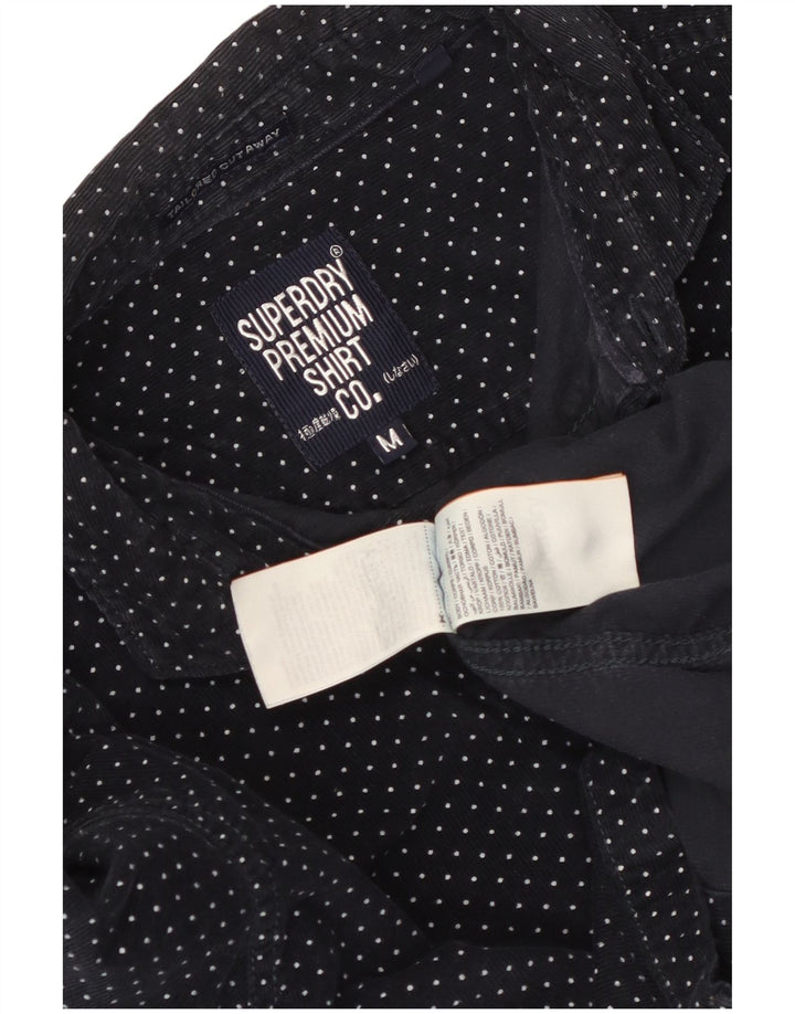 Męska koszula sztruksowa Superdry, średnia, granatowa, bawełniana w cętki