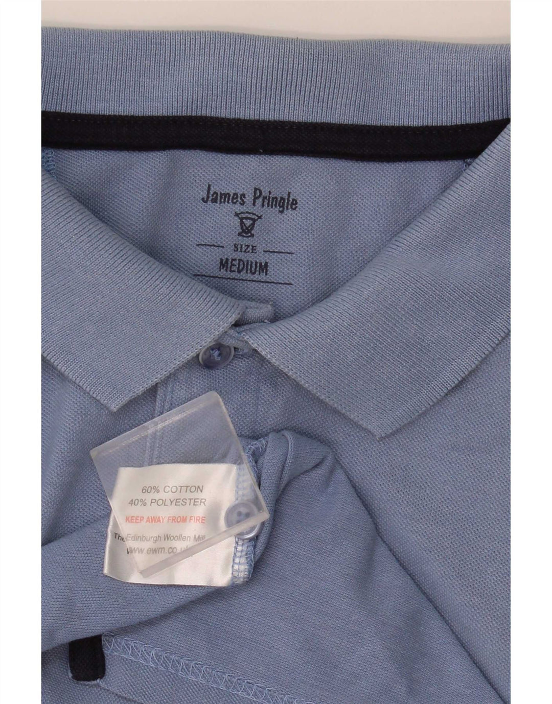 Męska koszulka polo James Pringle, średnia niebieska, bawełniana