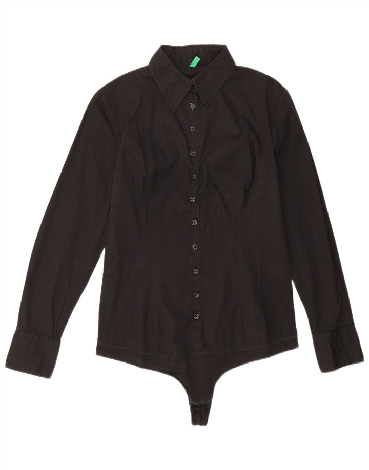 Body damskie z długim rękawem Benetton UK 12 Medium Black