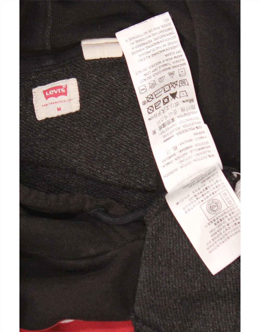 Męski sweter z kapturem z grafiką Levi's, średni czarny, bawełniany