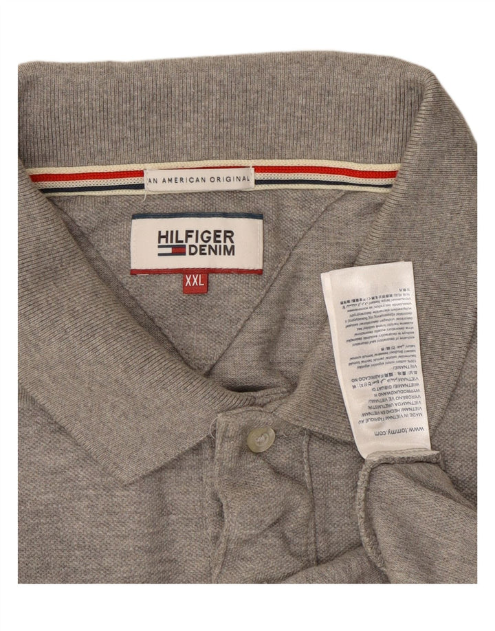 Męska koszulka polo TOMMY HILFIGER 2XL, szara bawełna