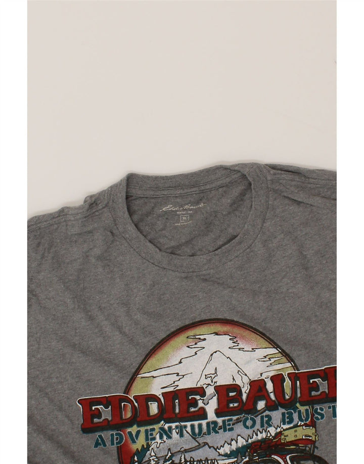 EDDIE BAUER Mens Graphic T-Shirt Top XL Grey Cotton Vintage Eddie Bauer and Second-Hand Eddie Bauer from Messina Hembry 