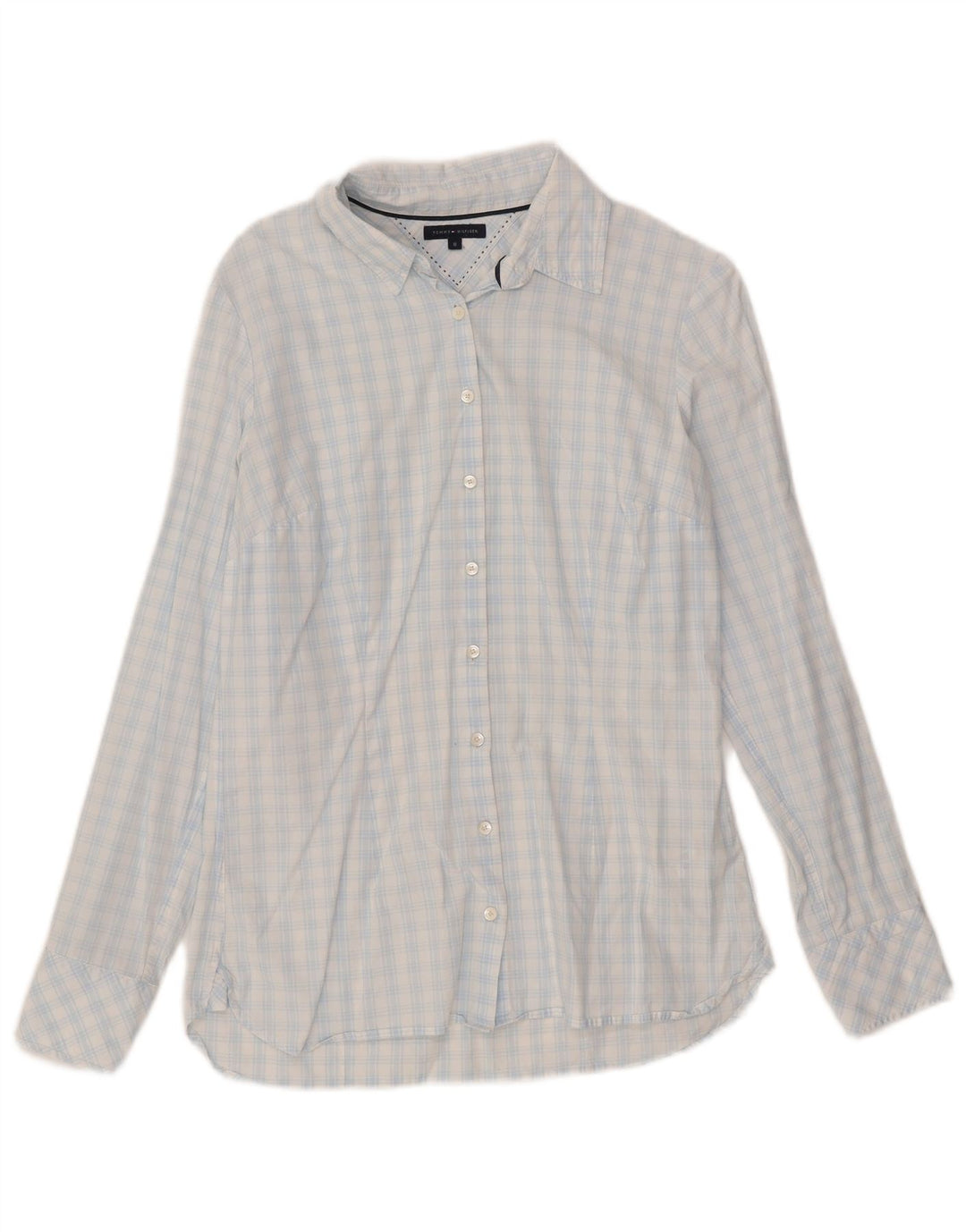 Koszula damska Tommy Hilfiger US 8, bawełniana w średnią niebieską kratkę