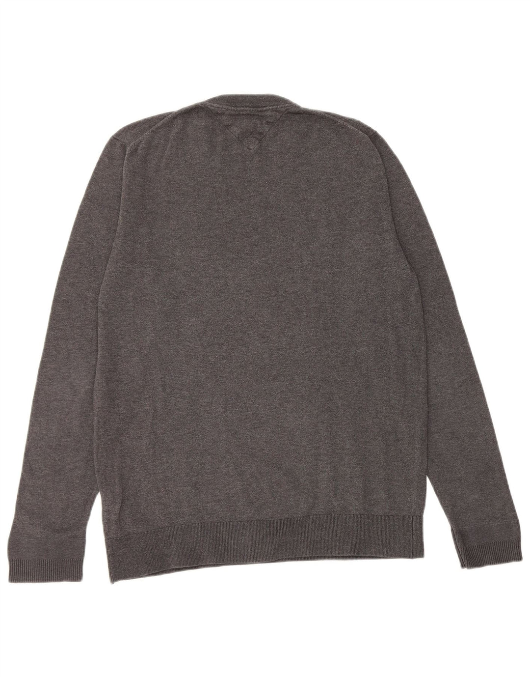Męski sweter z okrągłym dekoltem TOMMY HILFIGER, średnioszary, bawełniany