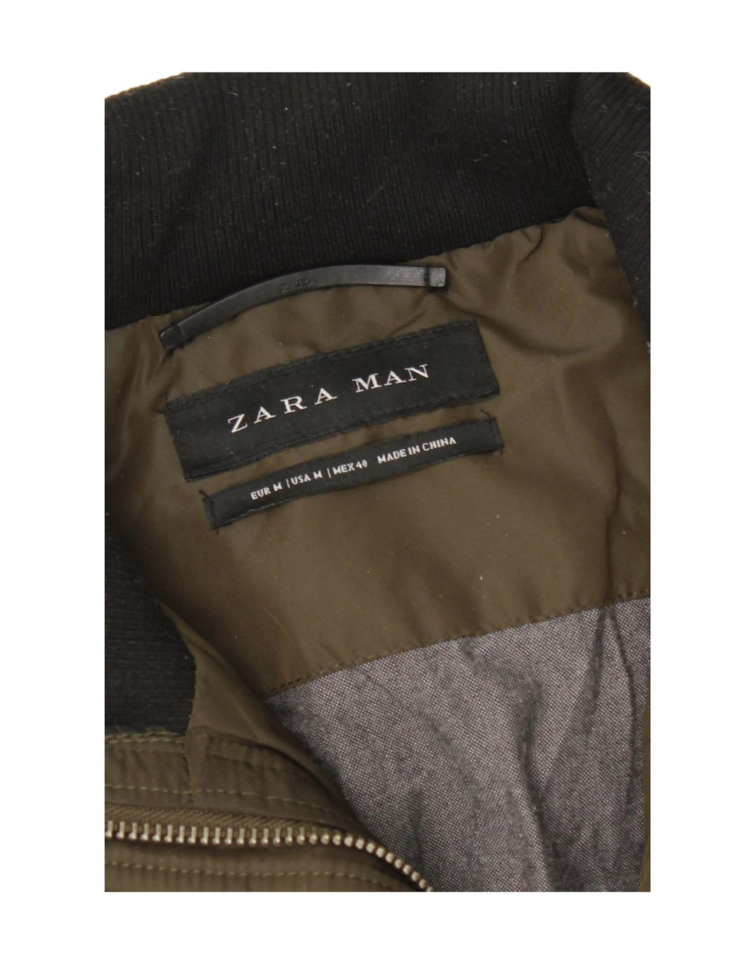 Męska ocieplana kurtka Zara UK 38, średni khaki