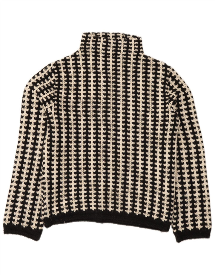 Sweter damski w stylu vintage z golfem EU 38/40, średnie czarne paski