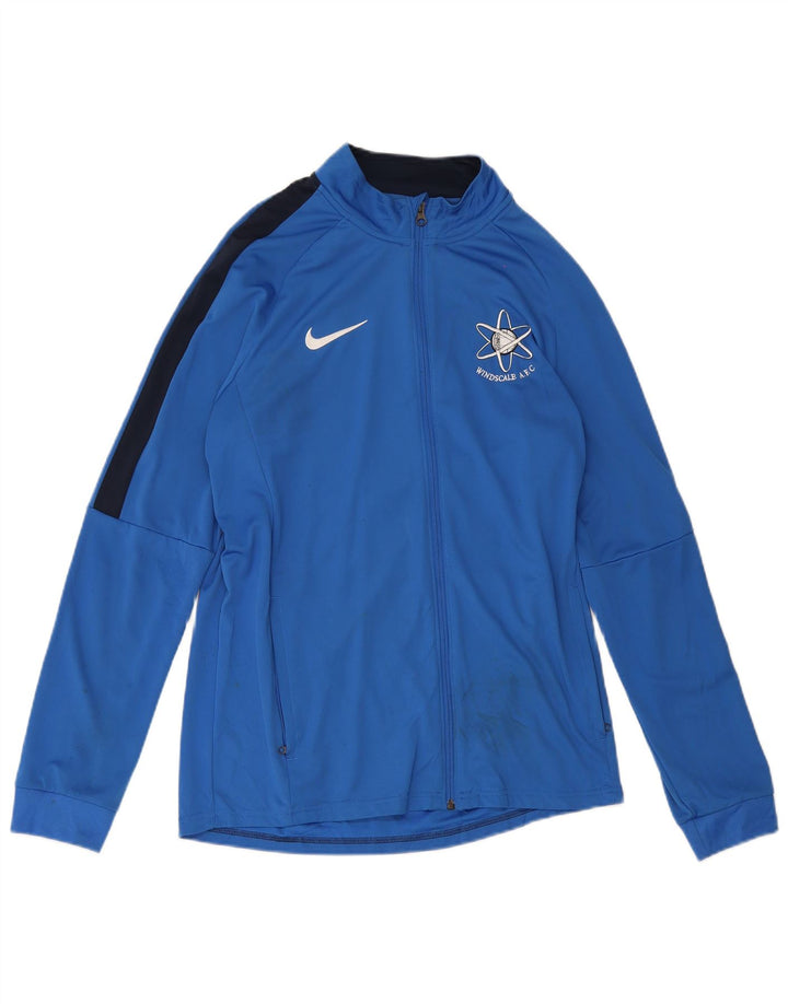 Męska kurtka dresowa Nike Dri Fit, duży niebieski poliester z blokami kolorów