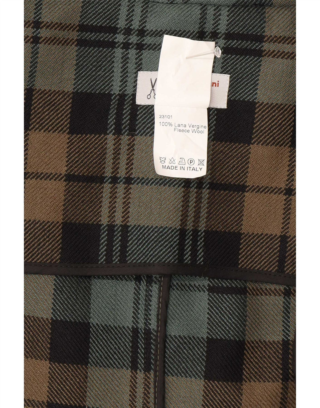 Alberto Biani Womens Double Breasted Coat IT 42 Medium Green Plaid