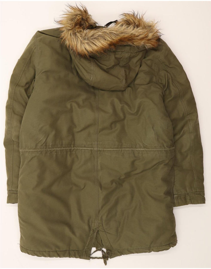 DIESEL Męska kurtka parka z kapturem UK 42 XL, bawełna khaki