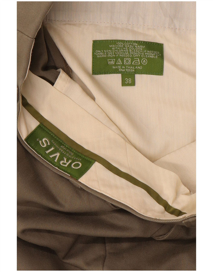 Męskie proste spodnie chino ORVIS W38 L30, bawełna khaki