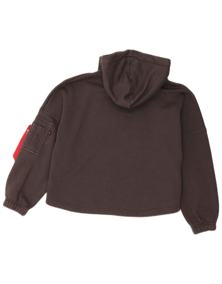 Damska bluza z kapturem Alpha Industries, oversize, UK 10, mała, szara