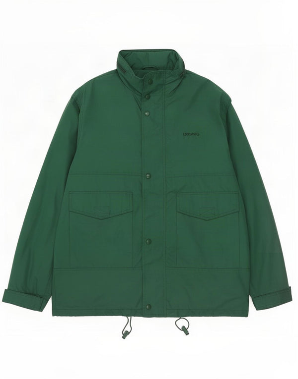 Spalding Mens Hooded Rain Jacket UK 38 Medium Green Polyamide