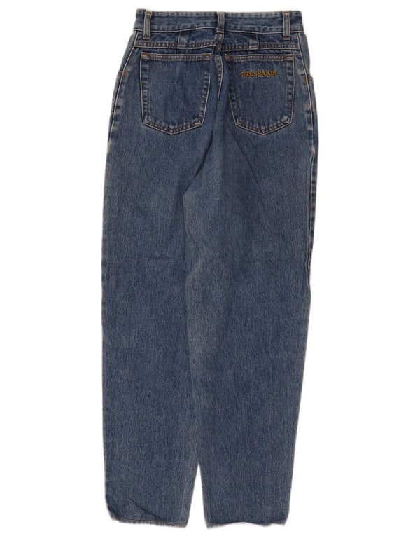 Damskie jeansy Trussardi z wysokim stanem IT 42 Medium W28 L28 Niebieskie bawełniane