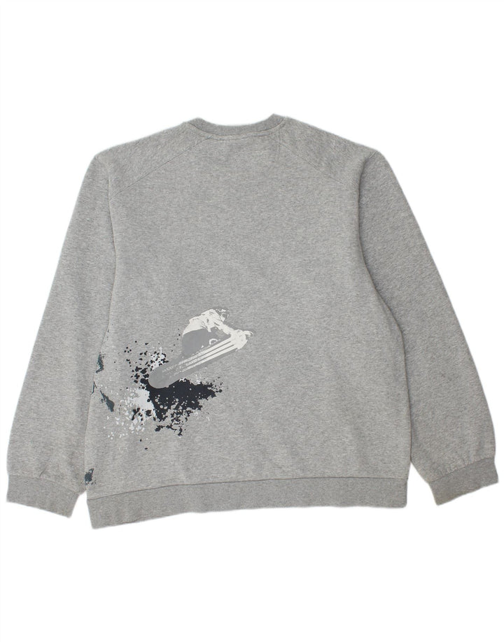 Męska bluza z grafiką ADIDAS, duża, szara, bawełniana