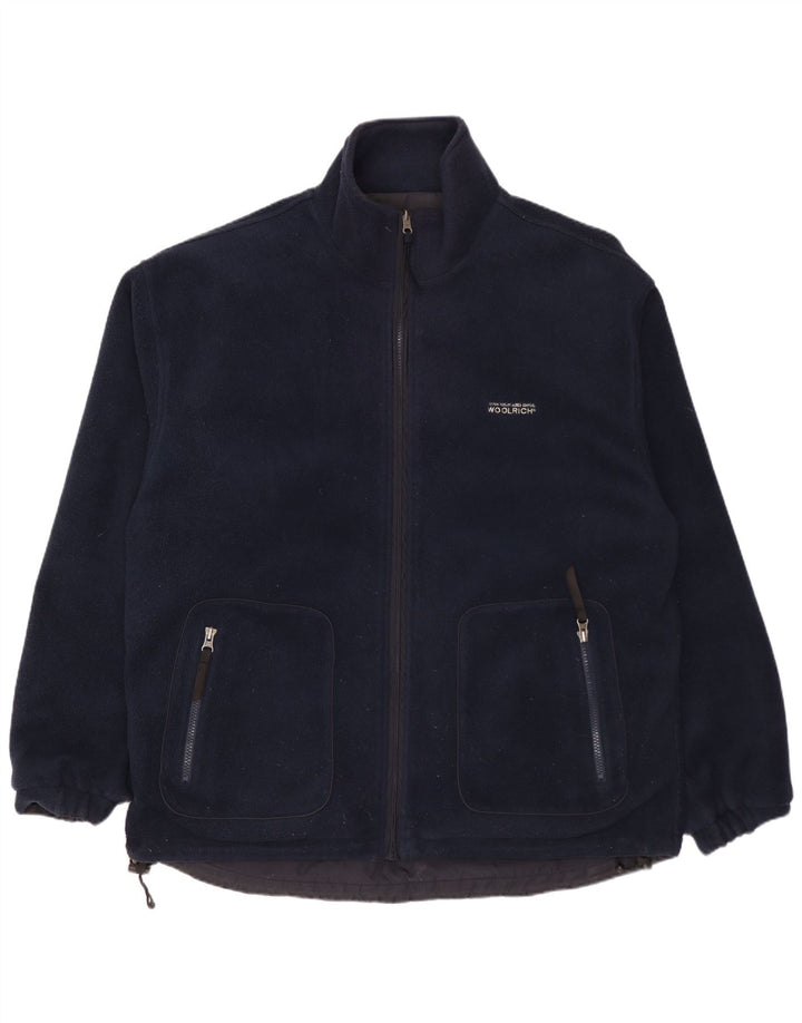 Męska dwustronna kurtka WOOLRICH UK 40, duża, granatowa, nylonowa