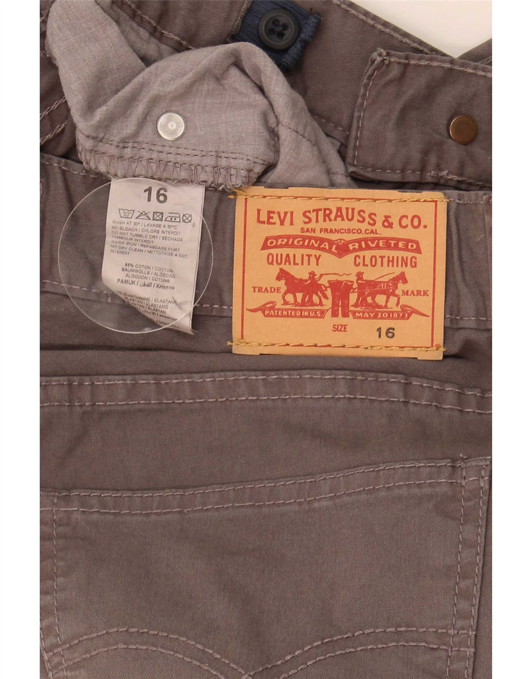 Bermudy chłopięce Levi's Cargo 15-16 lat W28 Szara bawełna