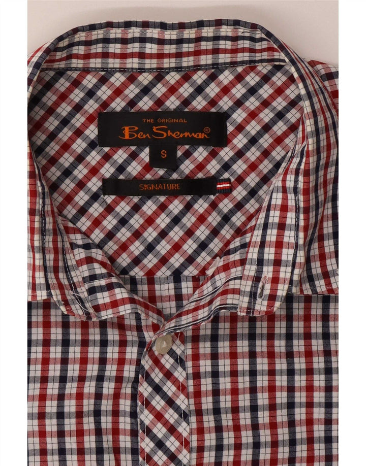 Męska koszula z krótkim rękawem Ben Sherman Signature w małą wielokolorową kratkę