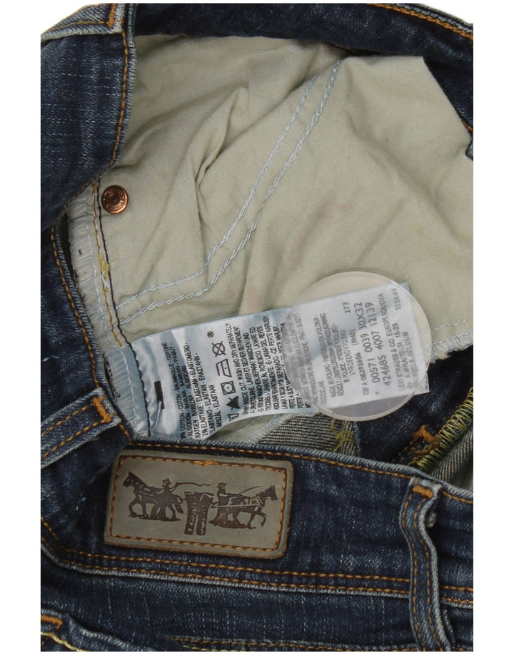Damskie jeansy Levi's 571 Slim W30 L32 Niebieskie bawełniane