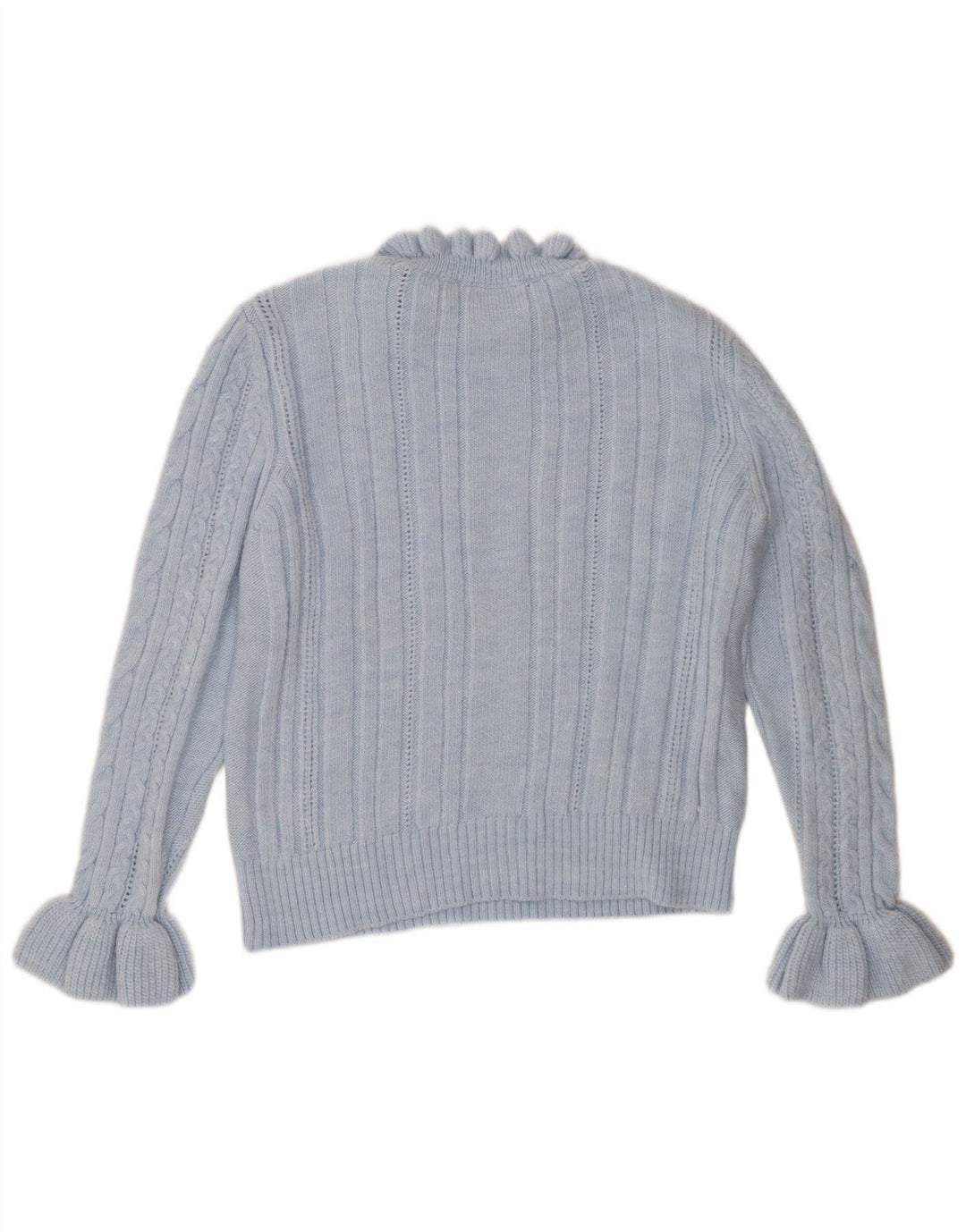 Sweter damski w stylu vintage z okrągłym dekoltem UK 16, duży niebieski