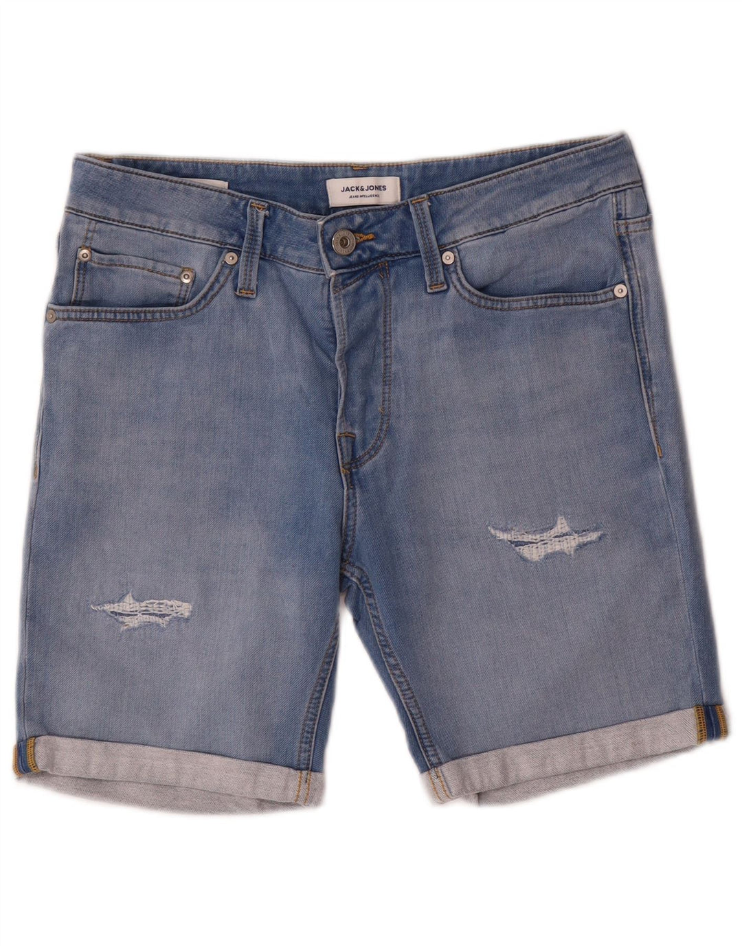 Męskie spodenki jeansowe Jack & Jones w trudnej sytuacji, średnie W32, niebieska bawełna