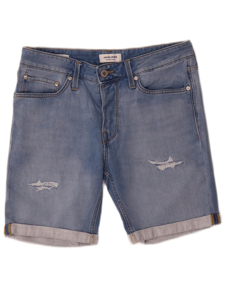 Męskie spodenki jeansowe Jack & Jones w trudnej sytuacji, średnie W32, niebieska bawełna