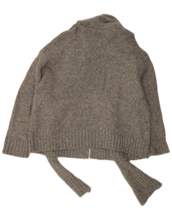 Damski sweter oversize Zara z wiązaniem z przodu, UK 16, duży, szary nylon