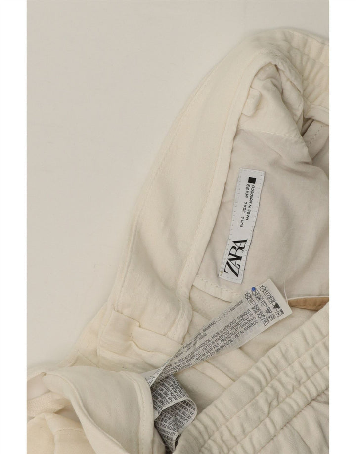 Męskie spodenki chino Zara, duże, W32, biała bawełna