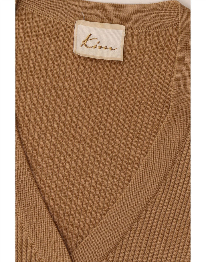 VINTAGE Womens Cardigan Sweater UK 10 Small Brown Vintage Vintage and Second-Hand Vintage from Messina Hembry 