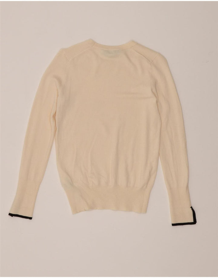 Damski sweter Zara z okrągłym dekoltem UK 8 Small Off White Wiskoza