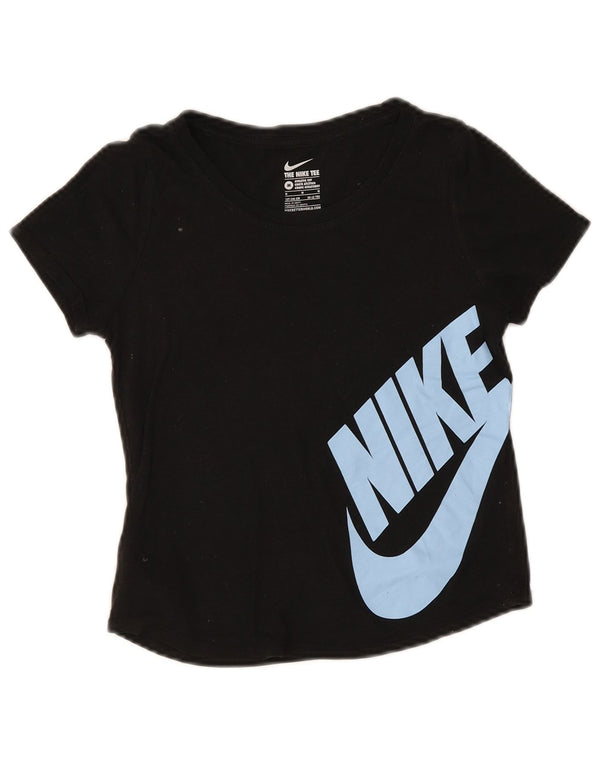 Chłopięcy T-shirt Nike o sportowym kroju z grafiką, 10-11 lat, czarny poliester