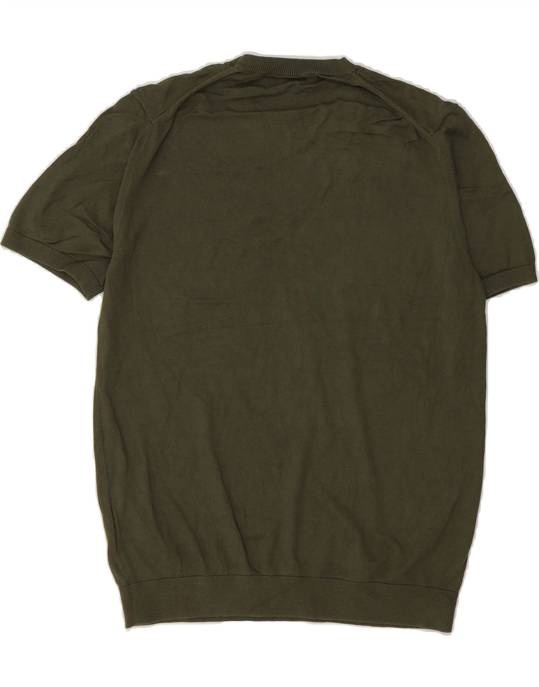 MARKS & SPENCER Mens Autograph Crew Neck Jumper Sweater Medium Khaki Vintage Marks & Spencer and Second-Hand Marks & Spencer from Messina Hembry 